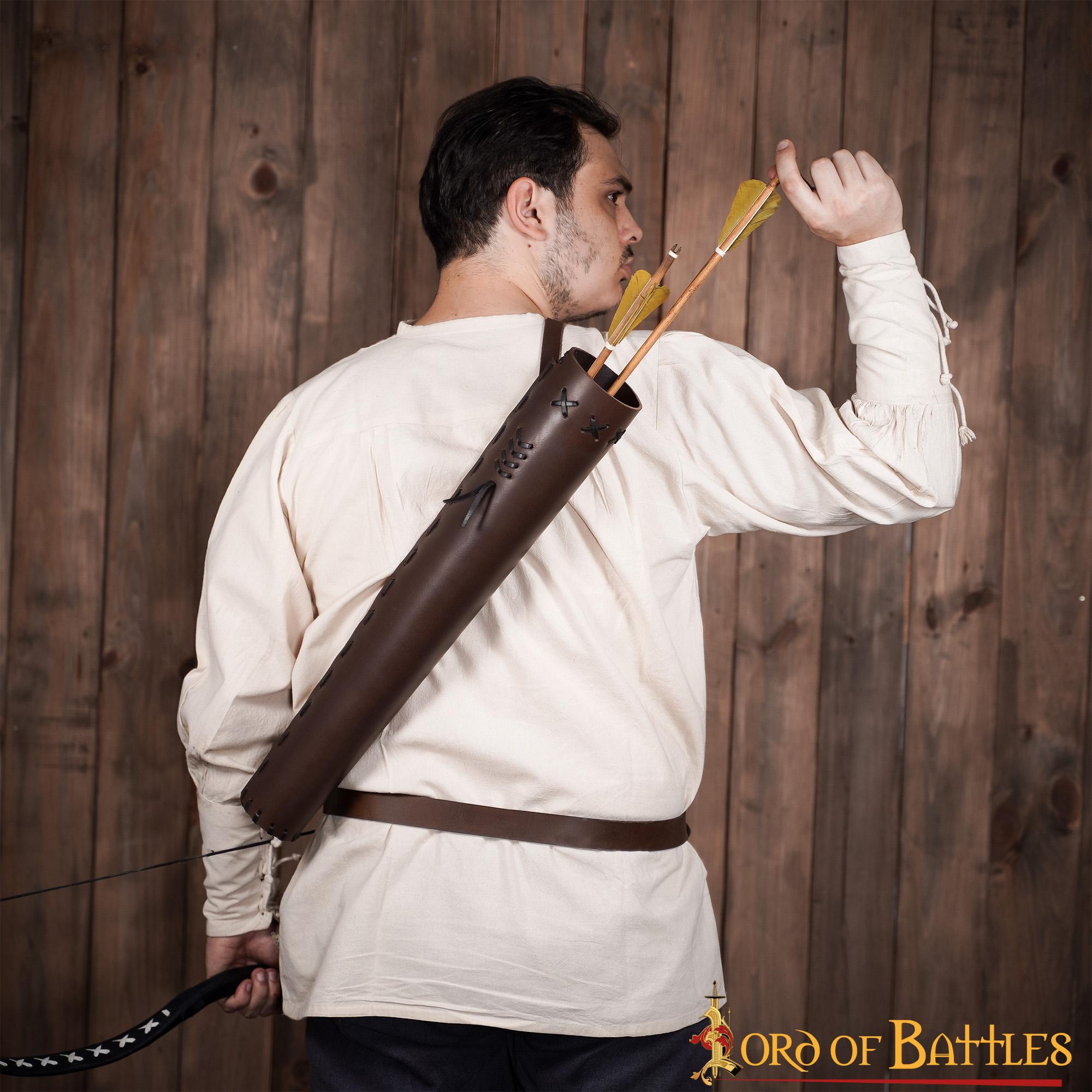 Carcaj Clásico Medieval de Cuero Fantasía Auténtica Marroquinería - Imagen 7