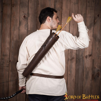 Carcaj Clásico Medieval de Cuero Fantasía Auténtica Marroquinería - Imagen 7