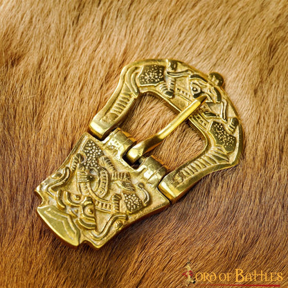 Hebilla de Cinturón Vikinga Diseño Celta Latón Puro Accesorio para Cinturón - Imagen 6