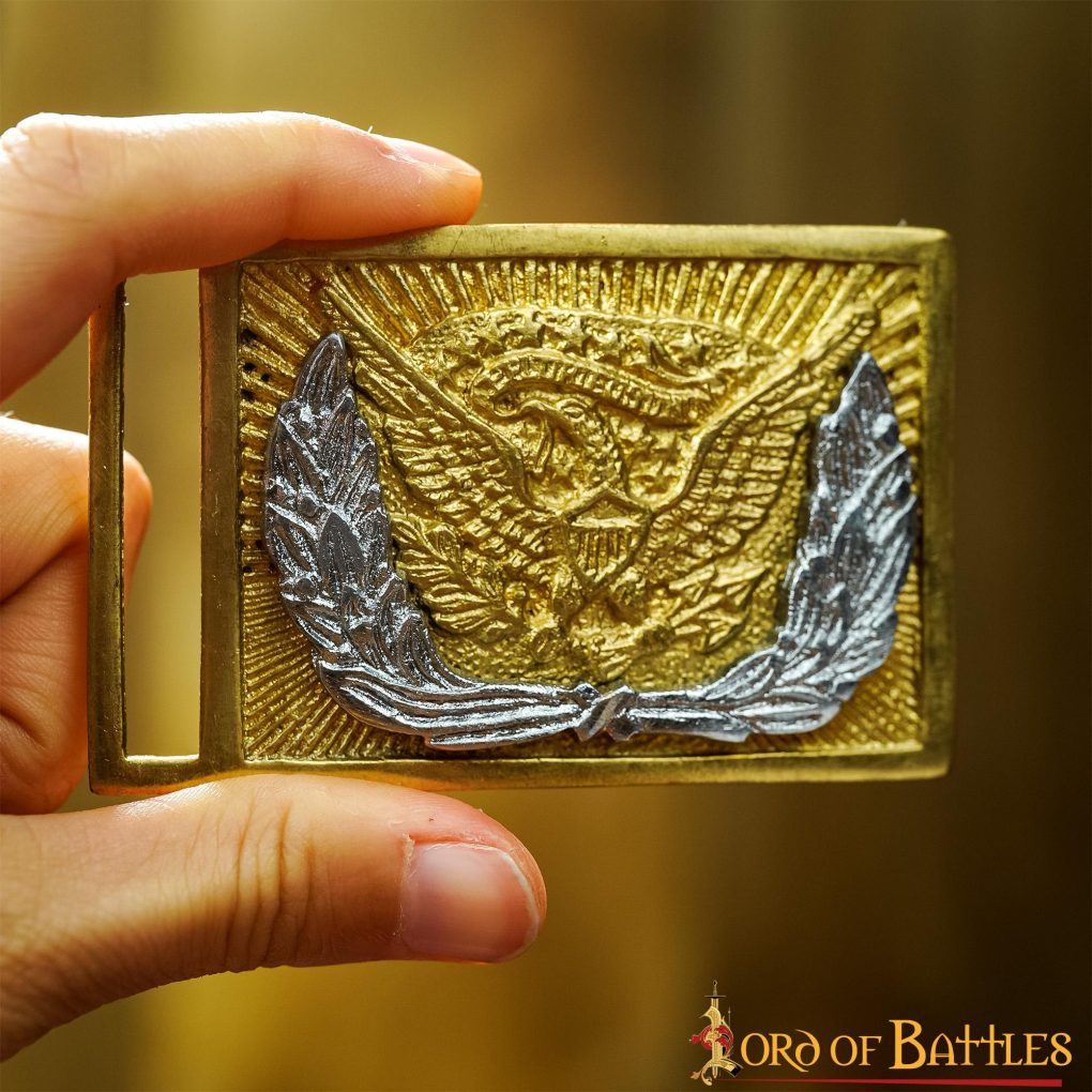 Hebilla de Cinturón de Latón Puro de Oficial de la Unión de la Guerra Civil Americana - Imagen 2