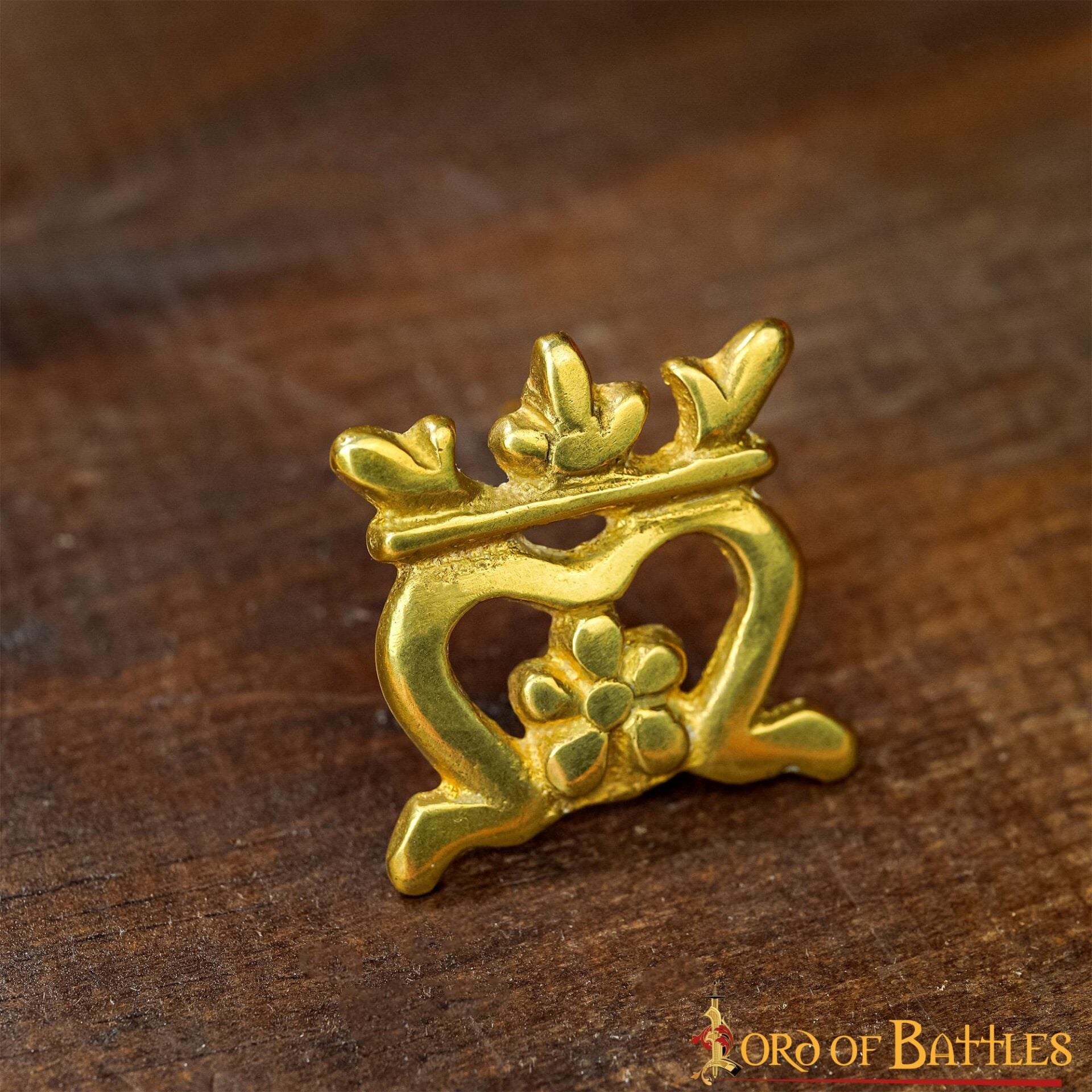 Corona Medieval de Latón para Cinturón - Juego de 5 Tachuelas de Latón para Artesanía en Cuero y Disfraces - Imagen 6