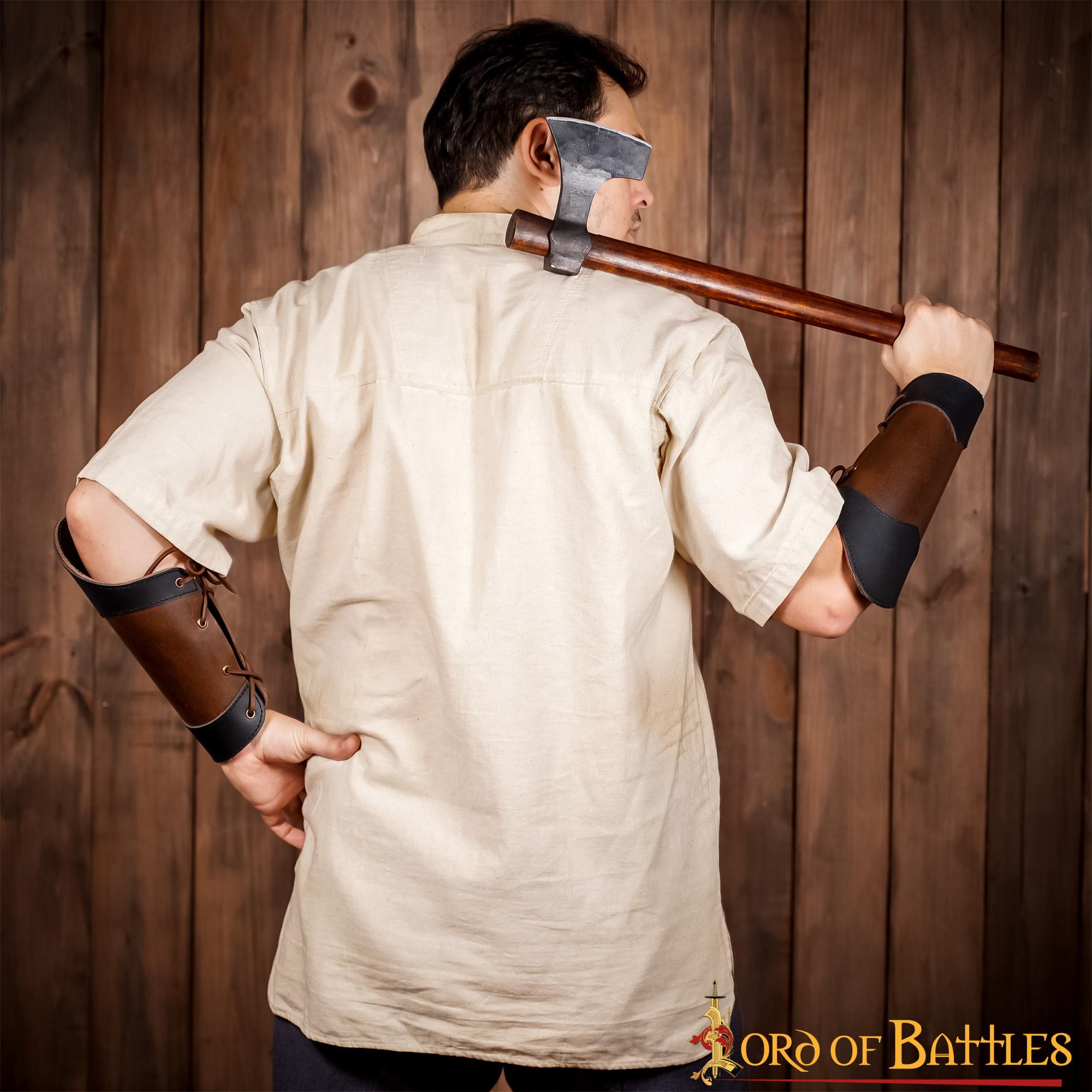 Brazaletes de Cuero Estilo Élfico Hechos a Mano - Par de Guardabrazos Marrón Auténtico - Imagen 16