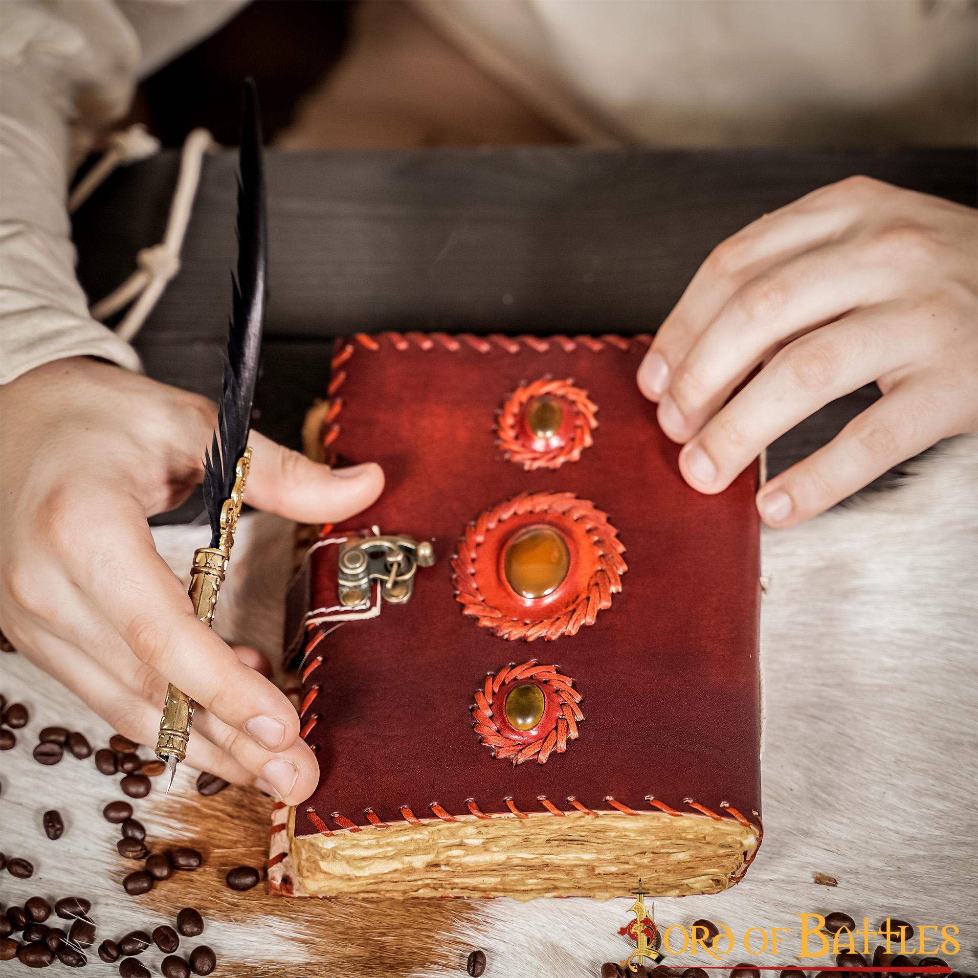 Diario Medieval de Notas de Piel Auténtica Hecho a Mano - Imagen 19