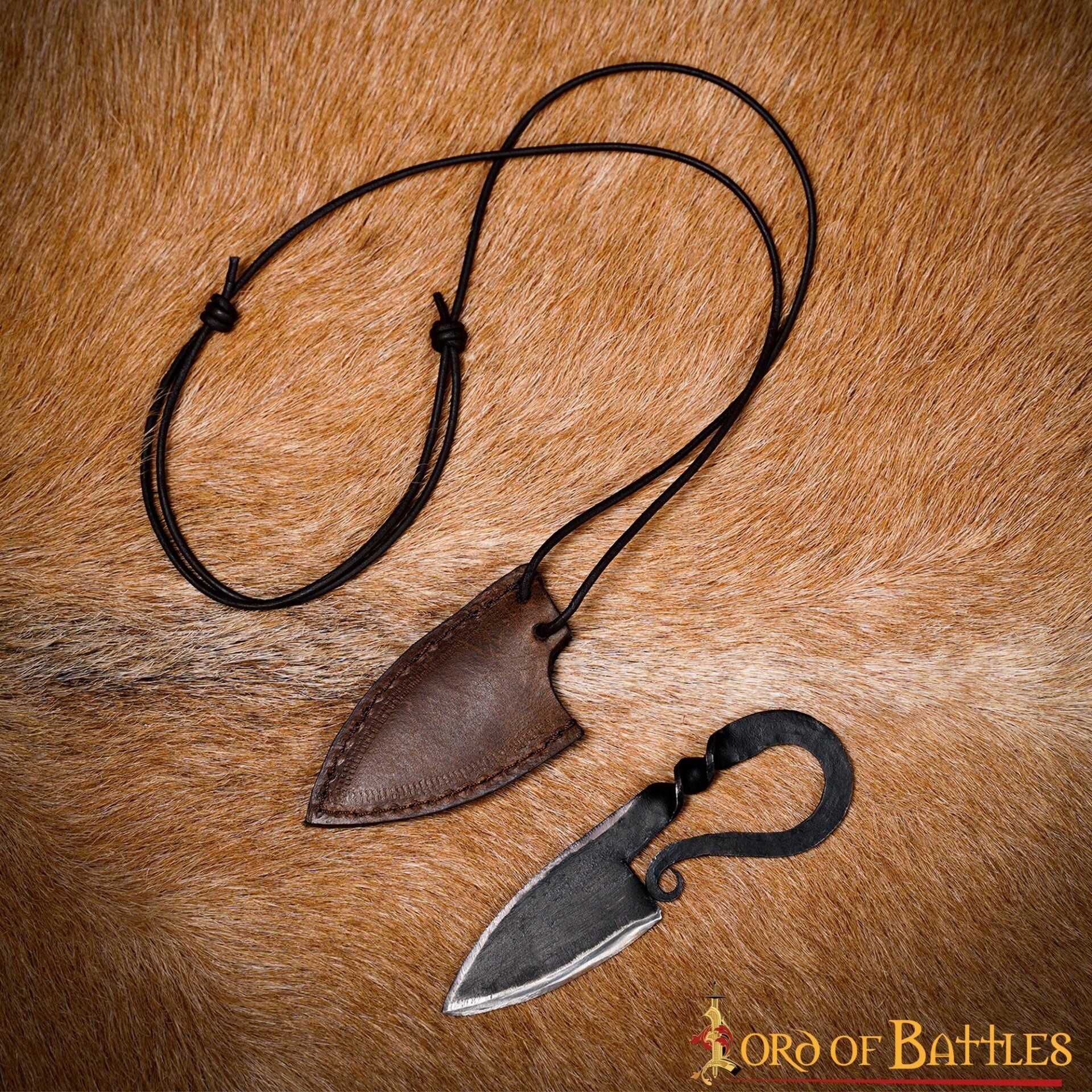 Cuchillo Vikingo de Hierro Forjado a Mano con Funda de Cuero Auténtico - Imagen 8