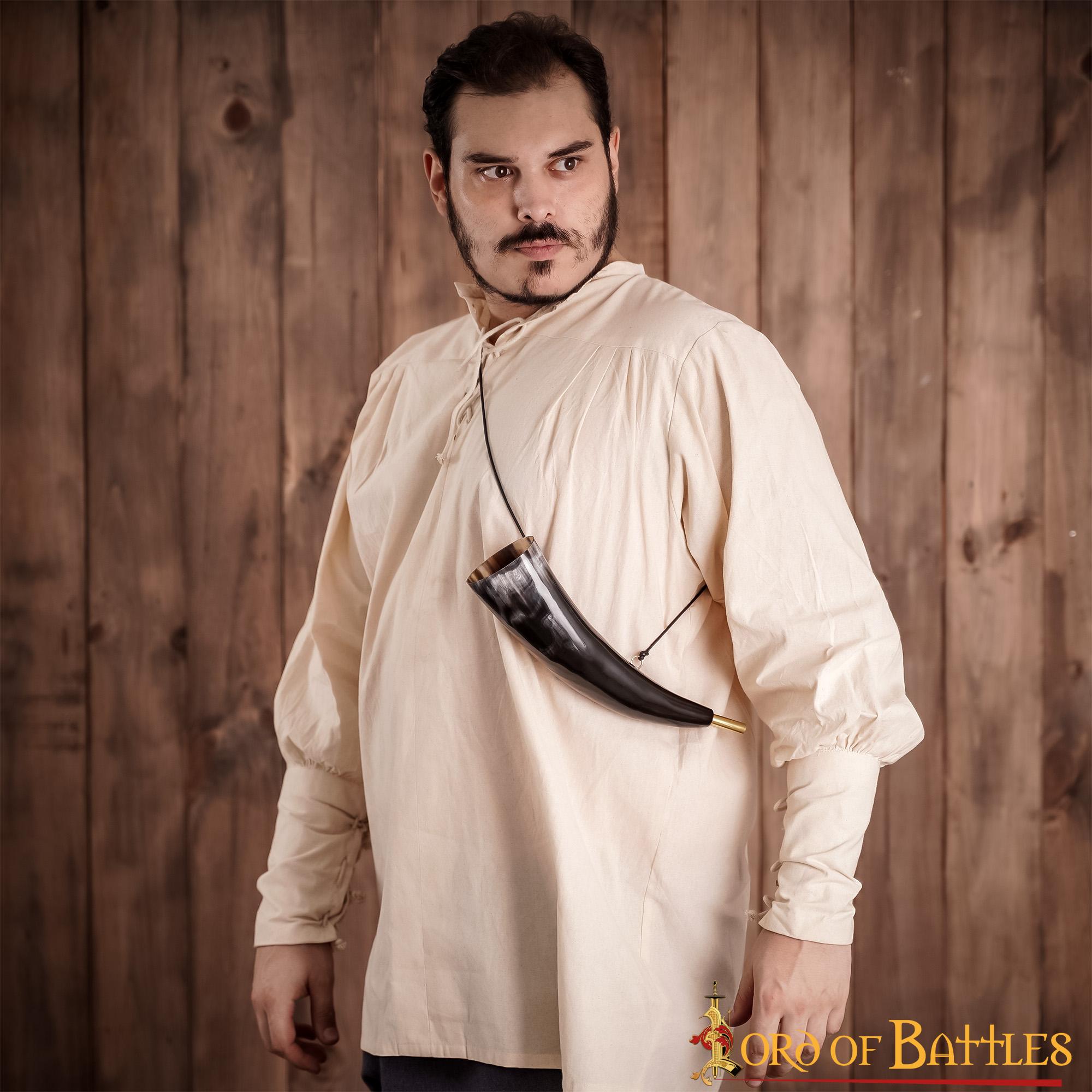 Viking Blowing Horn - Bocina de Buey de Origen Ético con Boquilla de Latón - Imagen 15