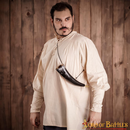 Viking Blowing Horn - Bocina de Buey de Origen Ético con Boquilla de Latón - Imagen 15