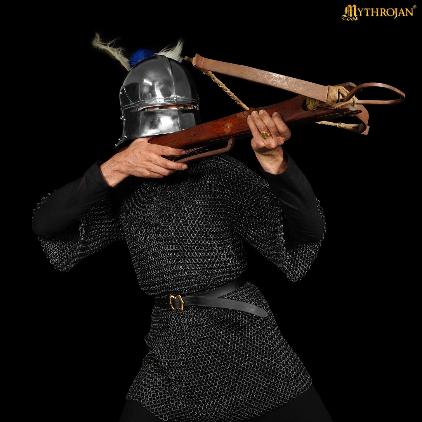 Cofia Medieval de Cota de Malla - Anillas de Acero Dulce Conificado - Acabado Ennegrecido - 10 Mm 16 Galgas - Grande - Imagen 12