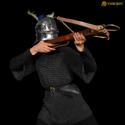 Cofia Medieval de Cota de Malla - Anillas de Acero Dulce Conificado - Acabado Ennegrecido - 10 Mm 16 Galgas - Grande - Imagen 12
