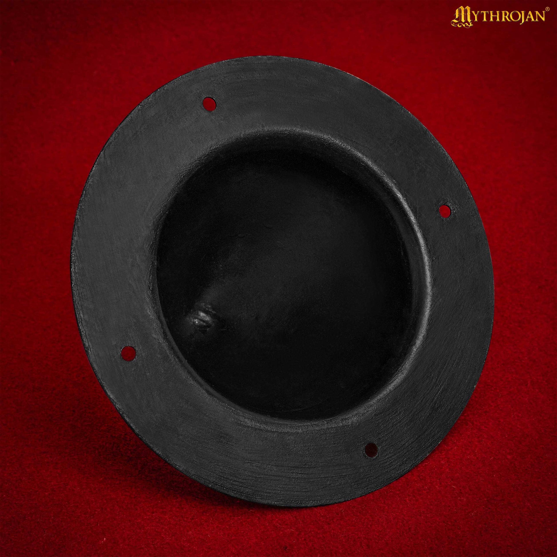 Jefe de Escudo Germánico - 8" Negro Antiguo, Acero Forjado a Mano con Remaches de Montaje - Imagen 12