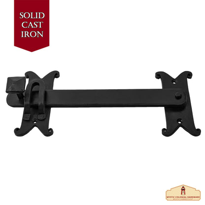 Mystic Colonial Hardware Heavy Duty Cast Iron Gate Flip Latch - Black Drop Latch For Barn Doors, Farm Gates, Sheds, Cabinets, And Antique Privacy Hardware Replacement - Imagen 2