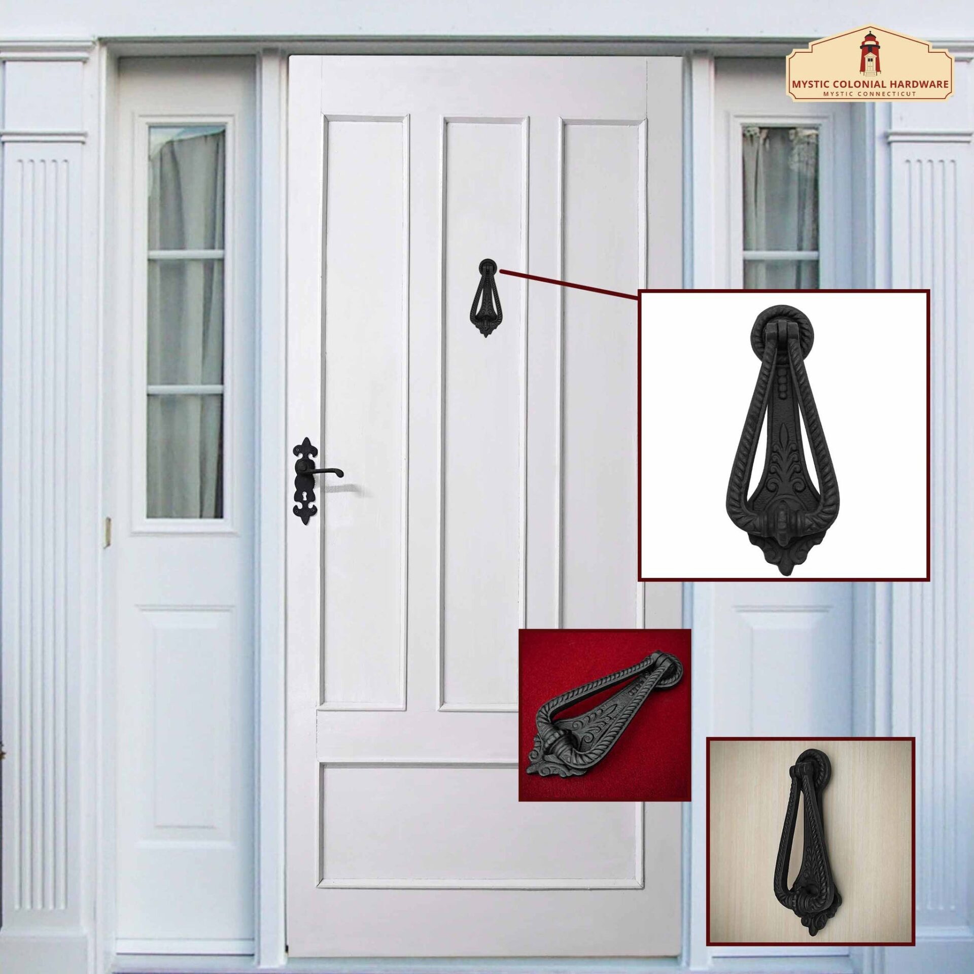 Aldaba Georgiana Rústica de Hierro Fundido: Ideal para Ambientes Victorianos, Coloniales, Retro, Steampunk, Góticos, Barrocos y Medievales, (17,2x7) Cm - Imagen 5