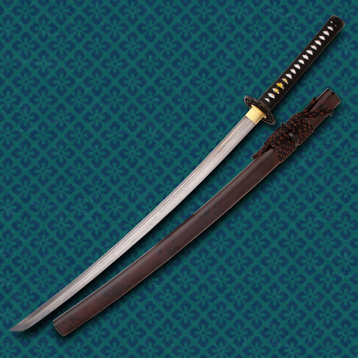 Katana Bushido Kiku No Gyokuza dobrada em aço carbono