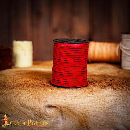 Rollo de Cordón de Cuero Rojo - 50 M de Cordón Plano de Cuero Auténtico - Imagen 6