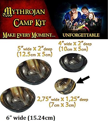 Mythrojan Cuenco Pequeño Artesanal de Cuerno de Buey Natural Set de 2 - Imagen 2