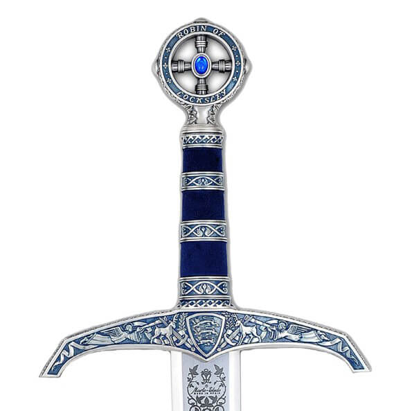 Espada Robin Hood Plata Esmaltado Azul MA754.1