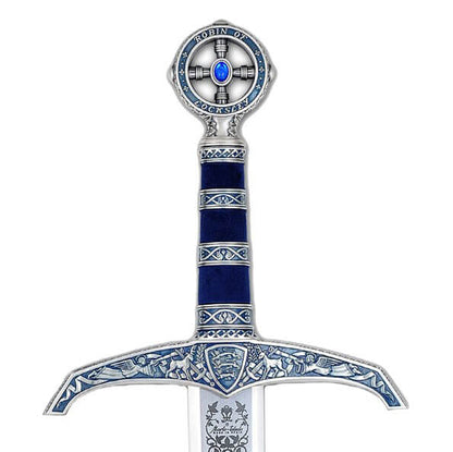 Espada Robin Hood Plata Esmaltado Azul MA754.1