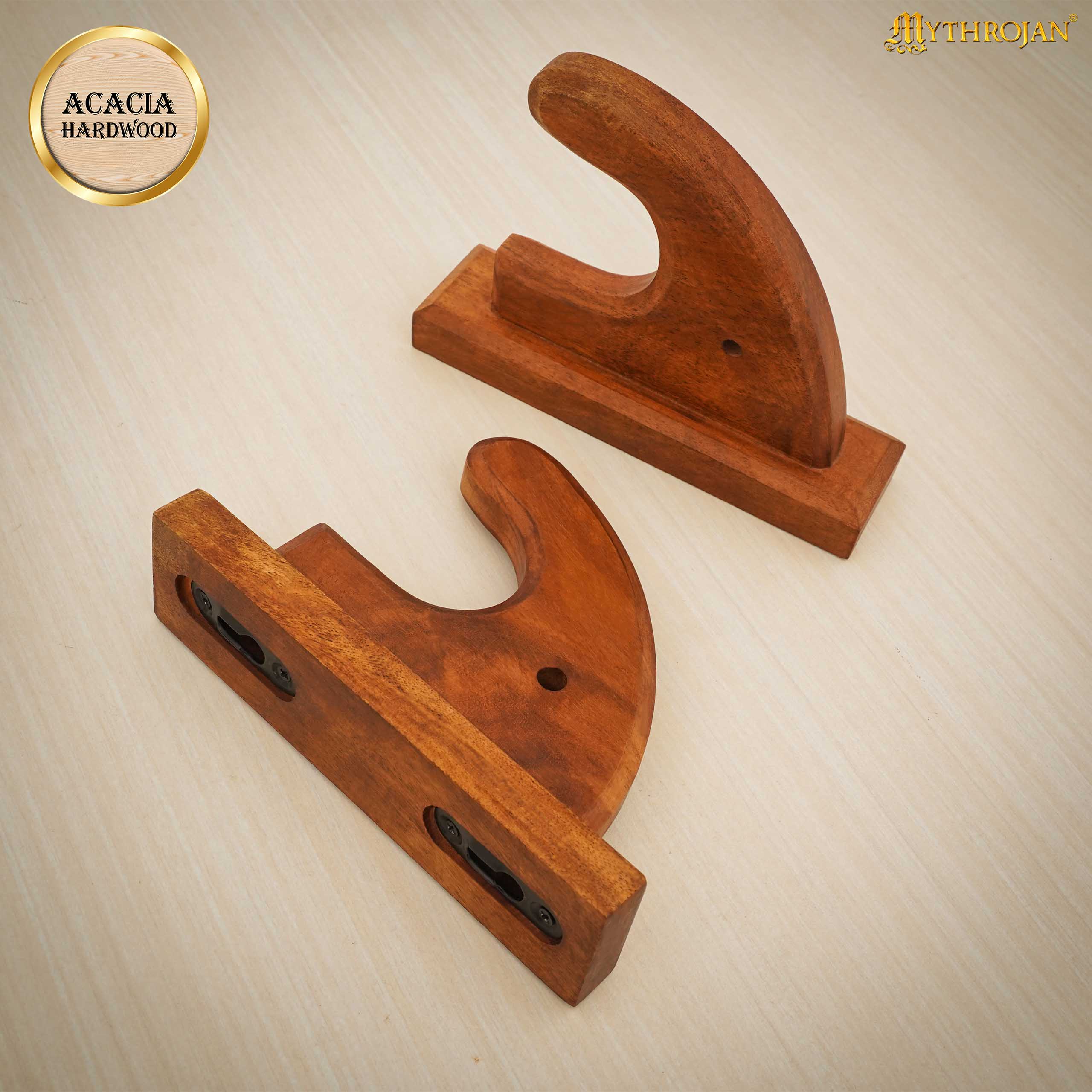 Mythrojan Sólida Madera Dura Pistola Rifle Arma de Fuego Pantalla Pared Soportes Juego de 2, 6.7 "x4.5" - Imagen 5