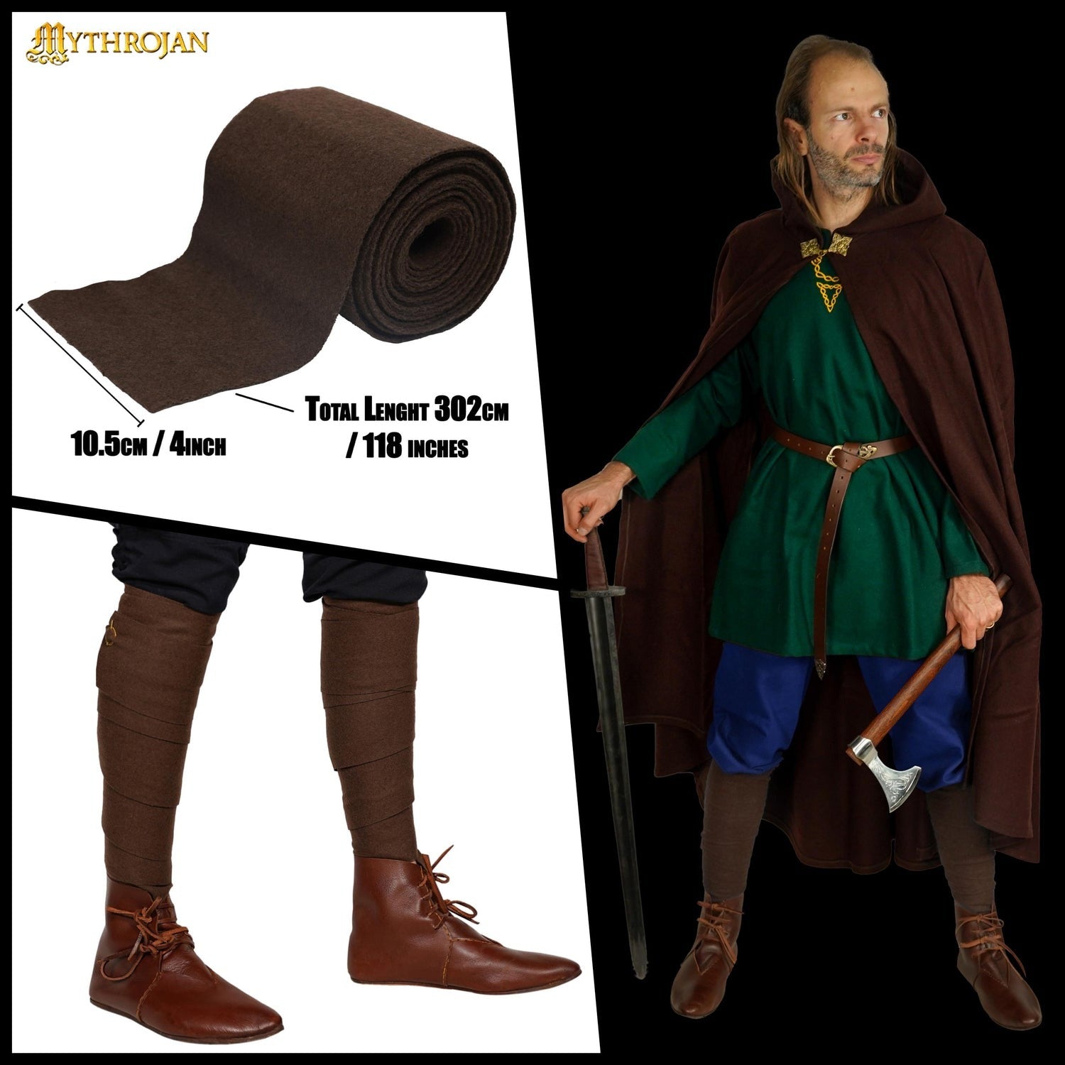 Polaina Vikinga de Lana - Imagen 5
