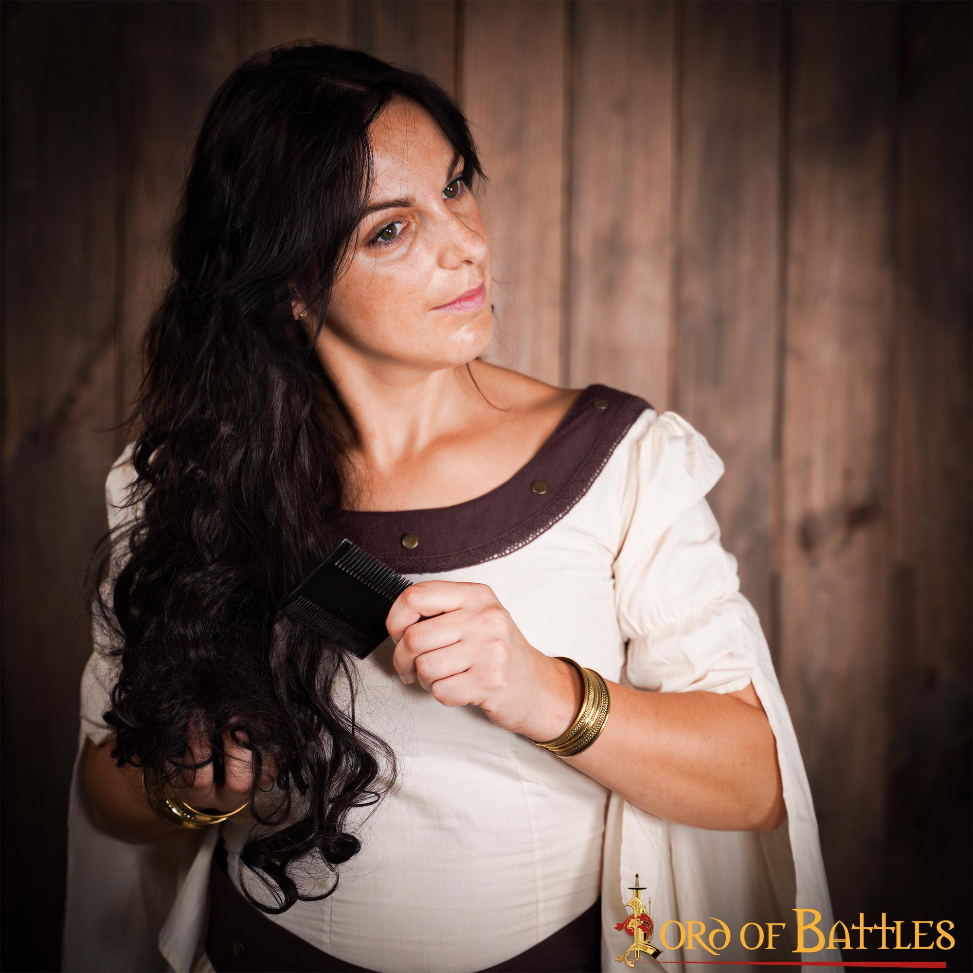 Peine Medieval de Dos Caras Hecho a Mano con Auténtico Cuerno de Buey - Imagen 9