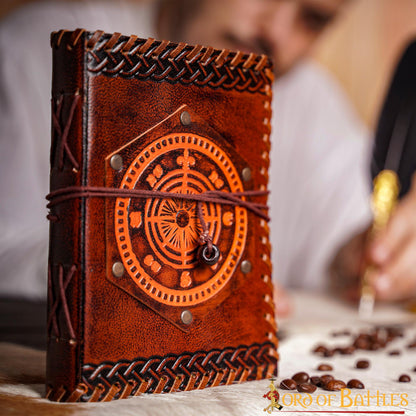 Brújula de Navegación Fleur de Lis Diario de Cuero Hecho a Mano Agenda - Imagen 7