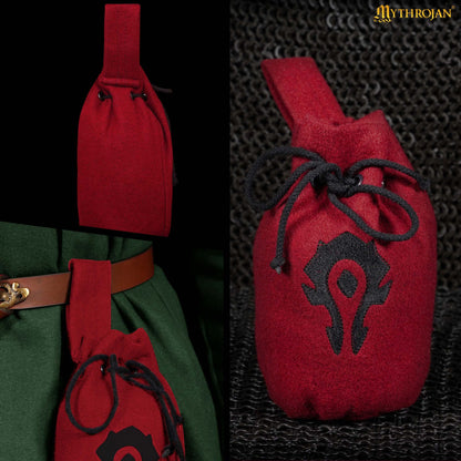 Mythrojan "for The Horde" Bolsa de Lana con Cordón para Cinturón: Accesorio para Disfraces Monedero , Granate , 8" × 6.5" - Imagen 10