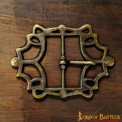 Cinturón Medieval de Latón Hebilla Gótica - Acabado Latón Antiguo - Imagen 15