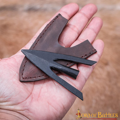 Punta de Flecha Medieval de Caza de Cola de Golondrina con Vaina de Cuero Auténtico - Imagen 12