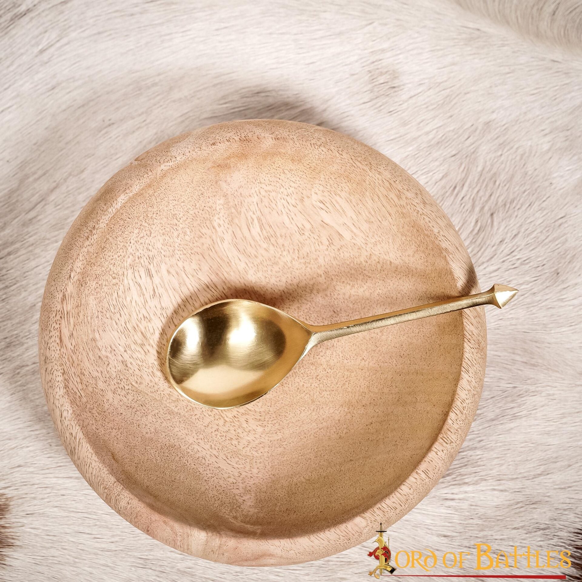 Cuchara Romana Cubertería Funcional de Latón Macizo Puro Juego de Dos Piezas - Imagen 7