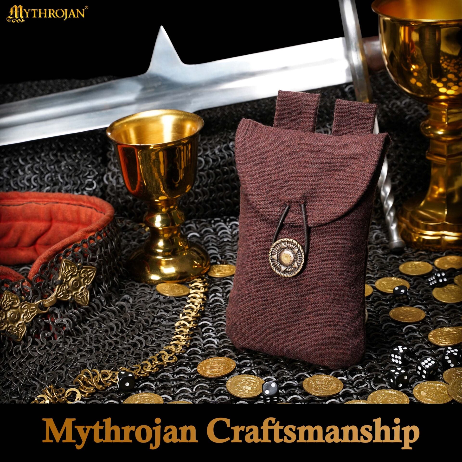 Mythrojan Bolsa de Cinturón de Gamuza Grande, Ideal para Sca Larp Reenactment y Ren Feria, Cuero de Gamuza, Citrus , 7.2 "× 4.7 " - Imagen 6