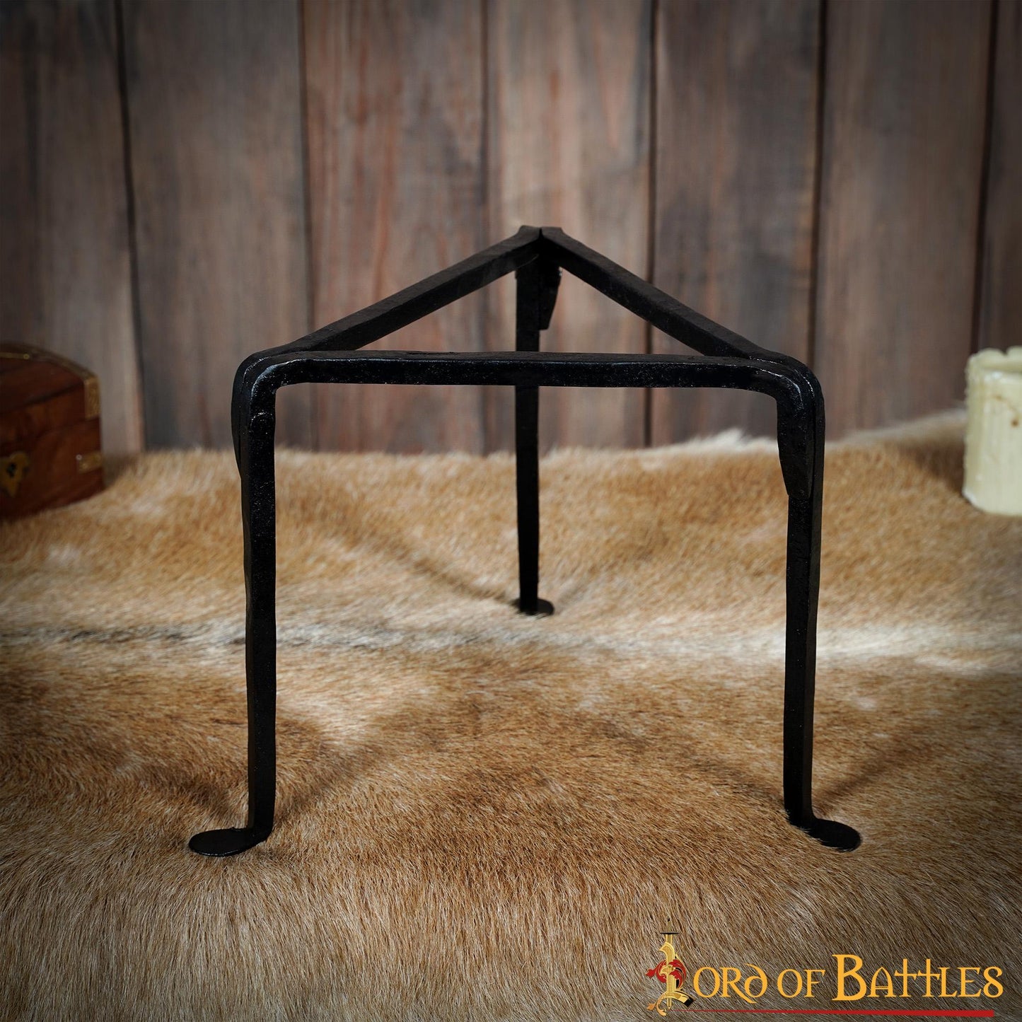 Trípode de Hierro Forjado a Mano - 9 Pulgadas Acabado Negro - Soporte Medieval para Olla de Campamento - Imagen 13