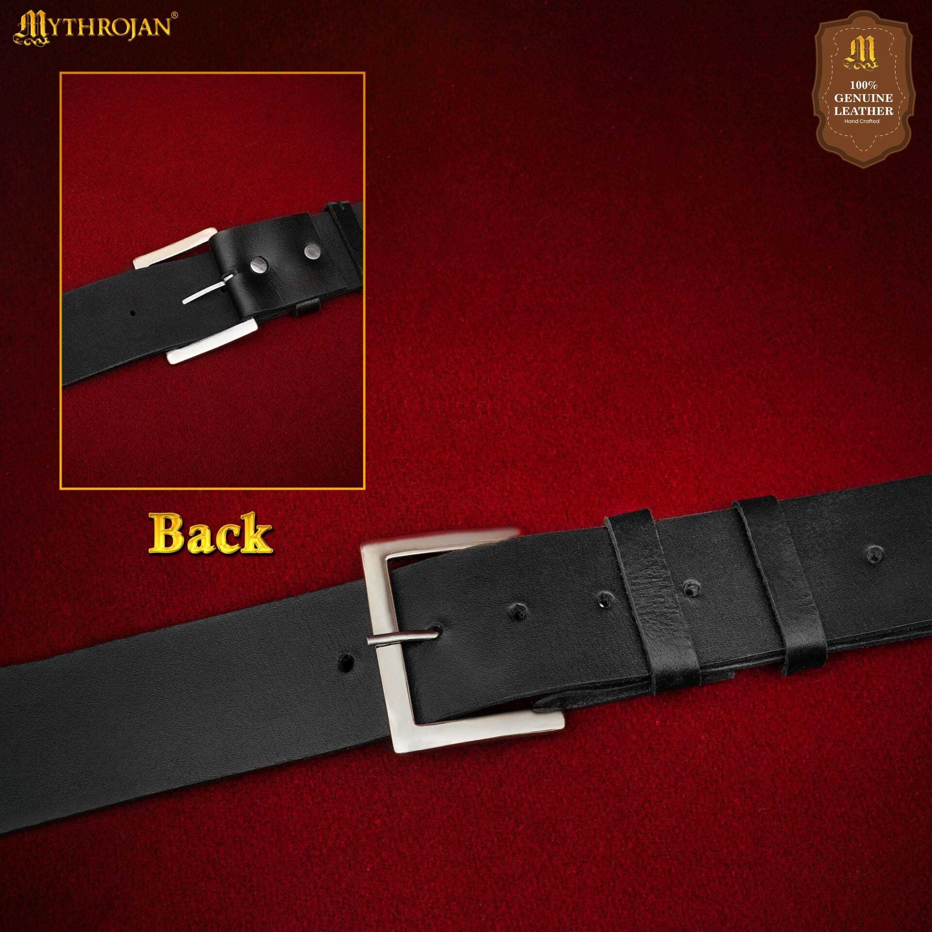 Mythrojan Baldric Cinturón Espada Cuero Funda Daga Medieval : Zurdo - Imagen 6