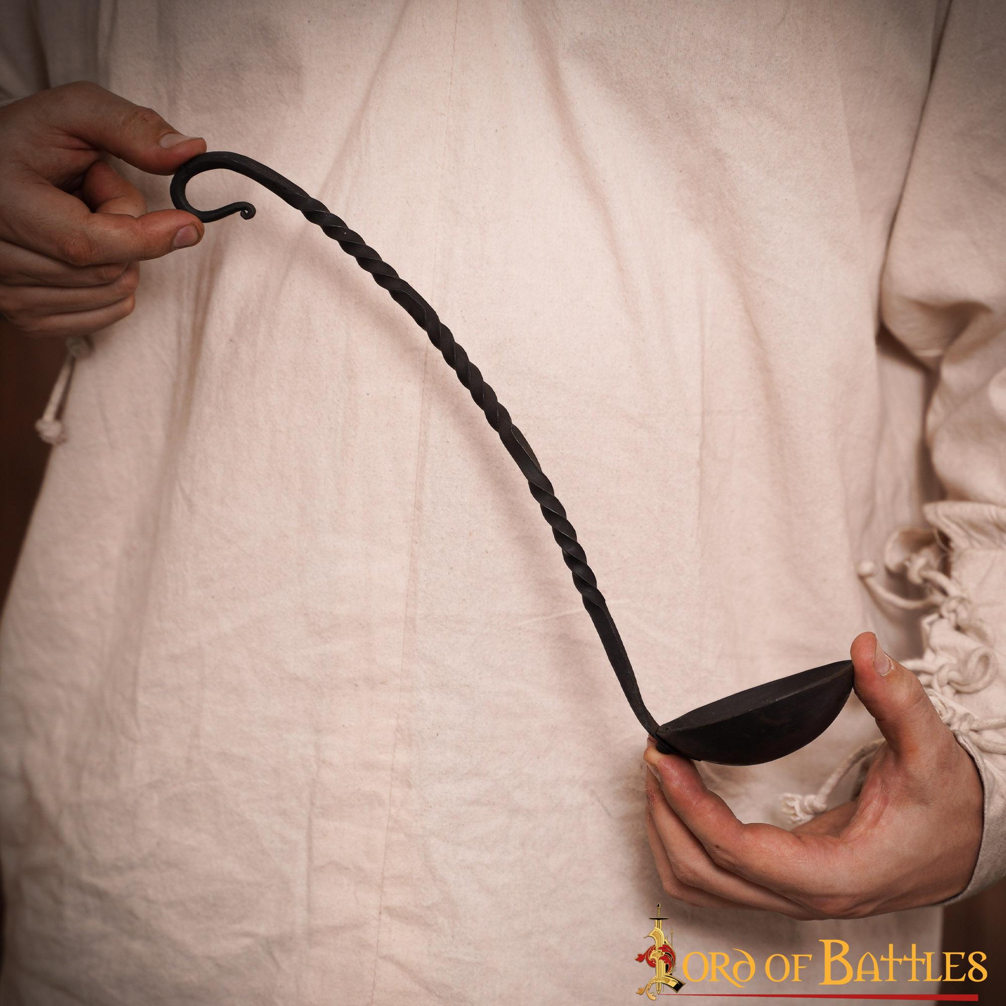 Cazo de Hierro Medieval Vikingo Forjado a Mano Equipo de Campamento Funcional - Imagen 7