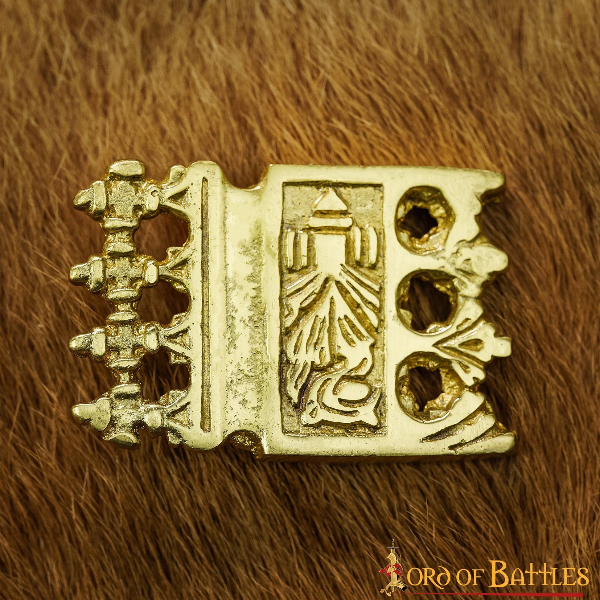 Viking Belt Chape - Punta de Latón Ornamentada para Cinturón - Imagen 7