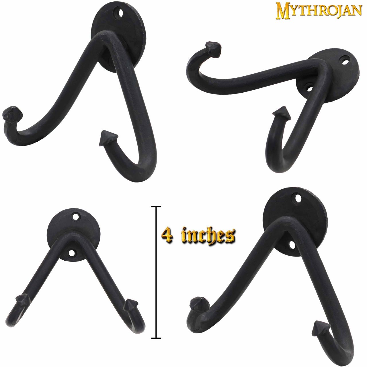Soporte de Pared para Espada Pesada Mythrojan en Acabado Negro Forjado : Soporte de Pared para Espada Universal - Imagen 3