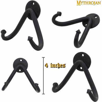 Soporte de Pared para Espada Pesada Mythrojan en Acabado Negro Forjado : Soporte de Pared para Espada Universal - Imagen 3