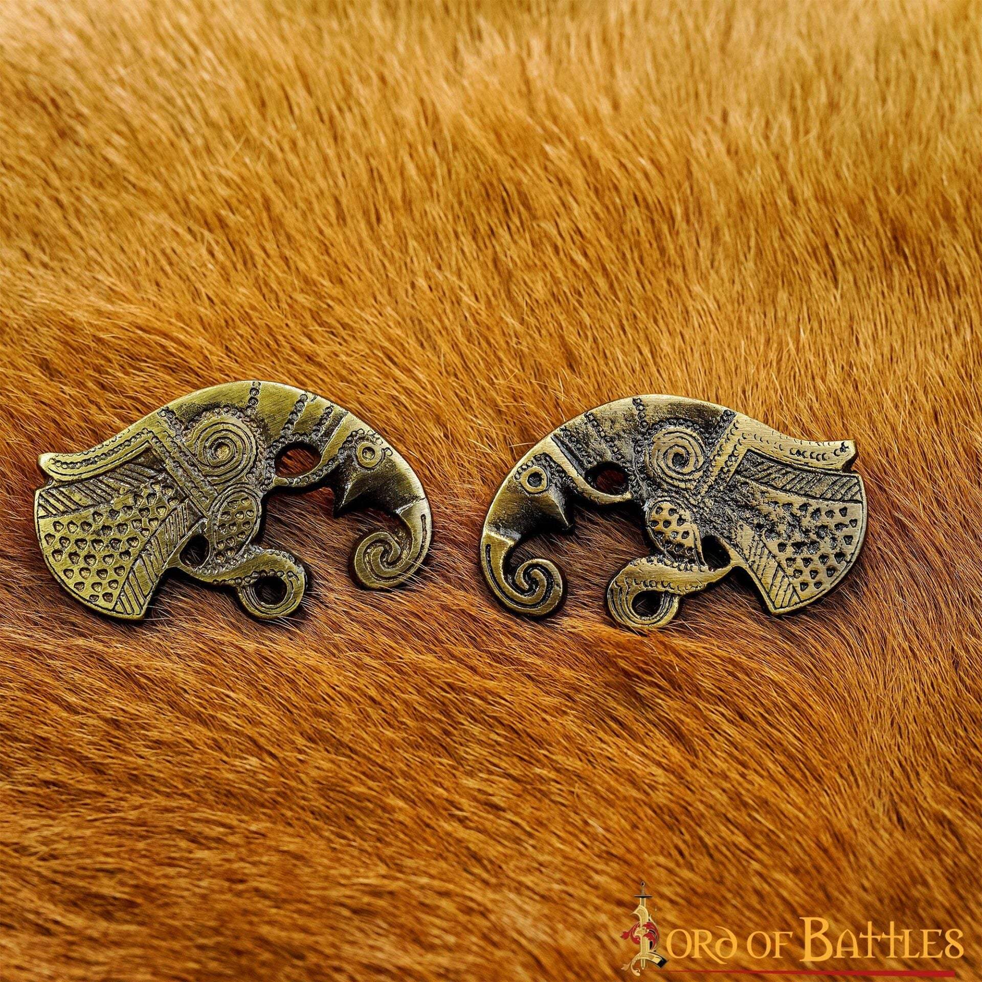 Monturas de Cuervo de Odín de Latón Antiguo - Par de Huginn y Muninn Vikingos para Marroquinería - Imagen 7