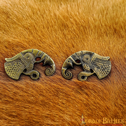 Monturas de Cuervo de Odín de Latón Antiguo - Par de Huginn y Muninn Vikingos para Marroquinería - Imagen 7