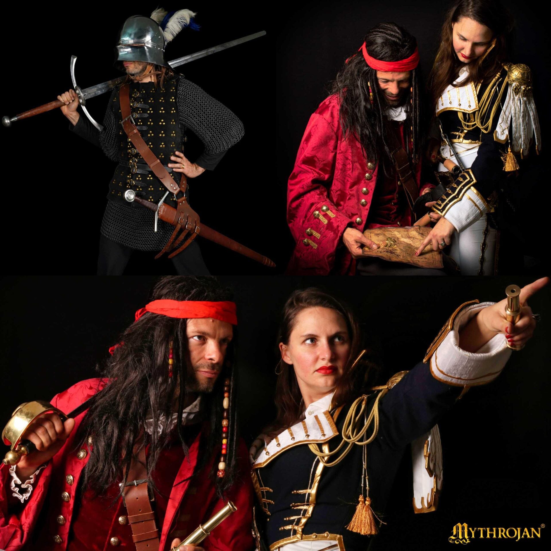 Mythrojan Baldric Cinturón de Espada de Cuero Funda Daga Medieval - Mano Derecha Marrón - Imagen 6