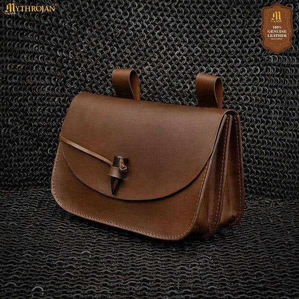 Mythical Venture Medieval Leather Bag - Full Grain Brown Bolsa para Larp y Temas Medievales - Imagen 14