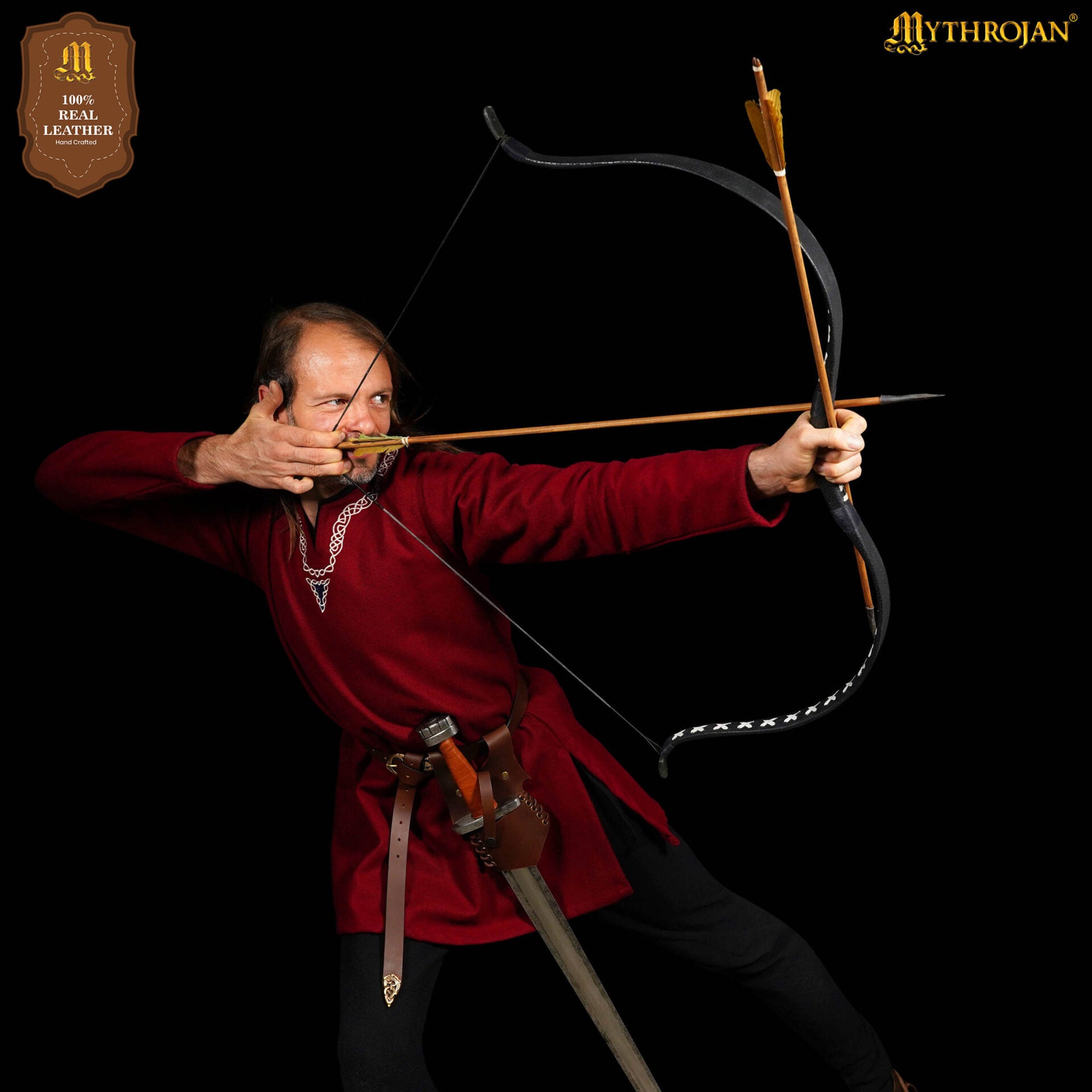 Mythrojan Medieval Renacimiento Cuero Rh Espada Rana Larp Disfraz de Espada Rana Porta Espada Rapier Caballero Cinturón Rana Daga de Cuero Funda Espada Pirata - Imagen 6