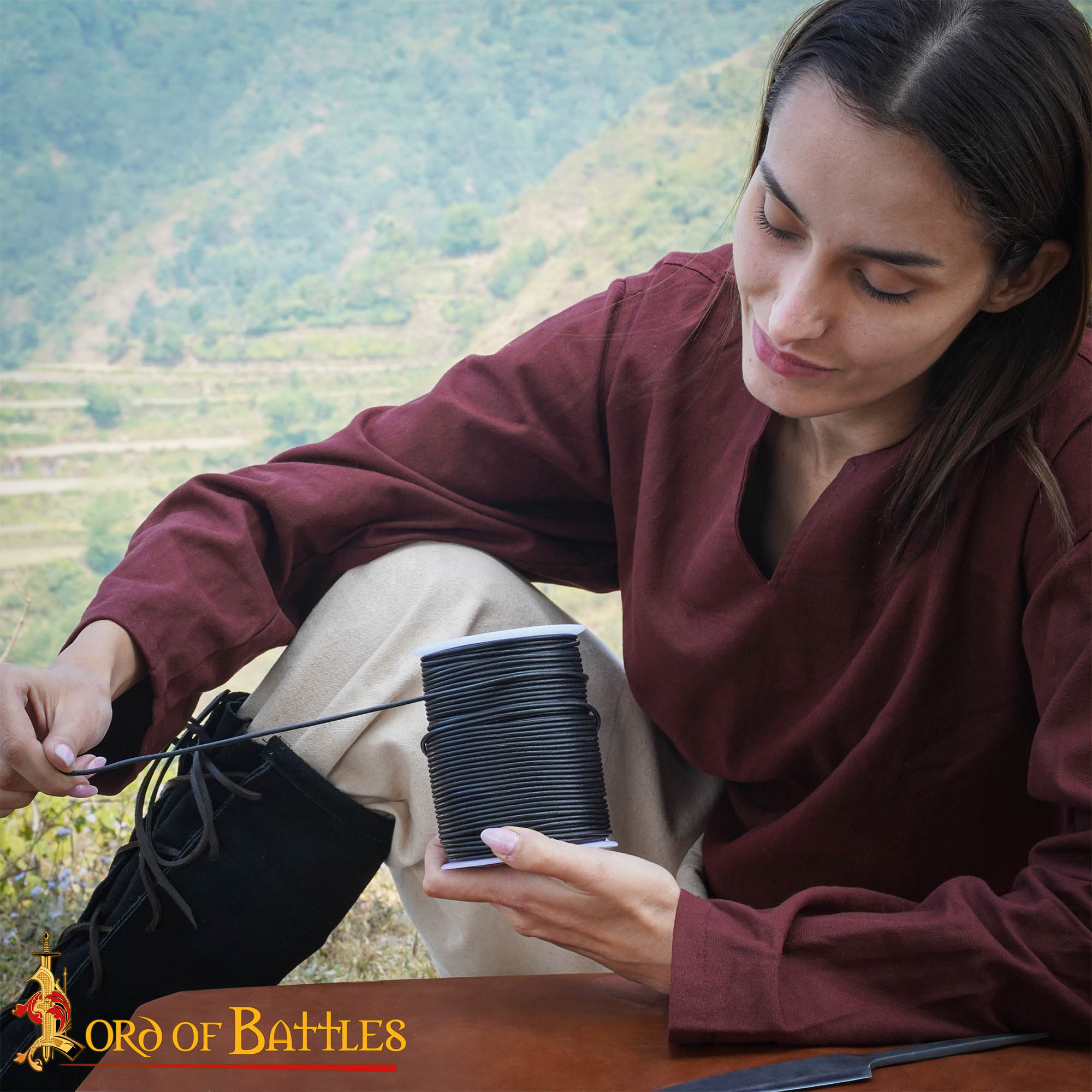 Bobina de 100 Metros de Cordón de Cuero Auténtico - Imagen 2