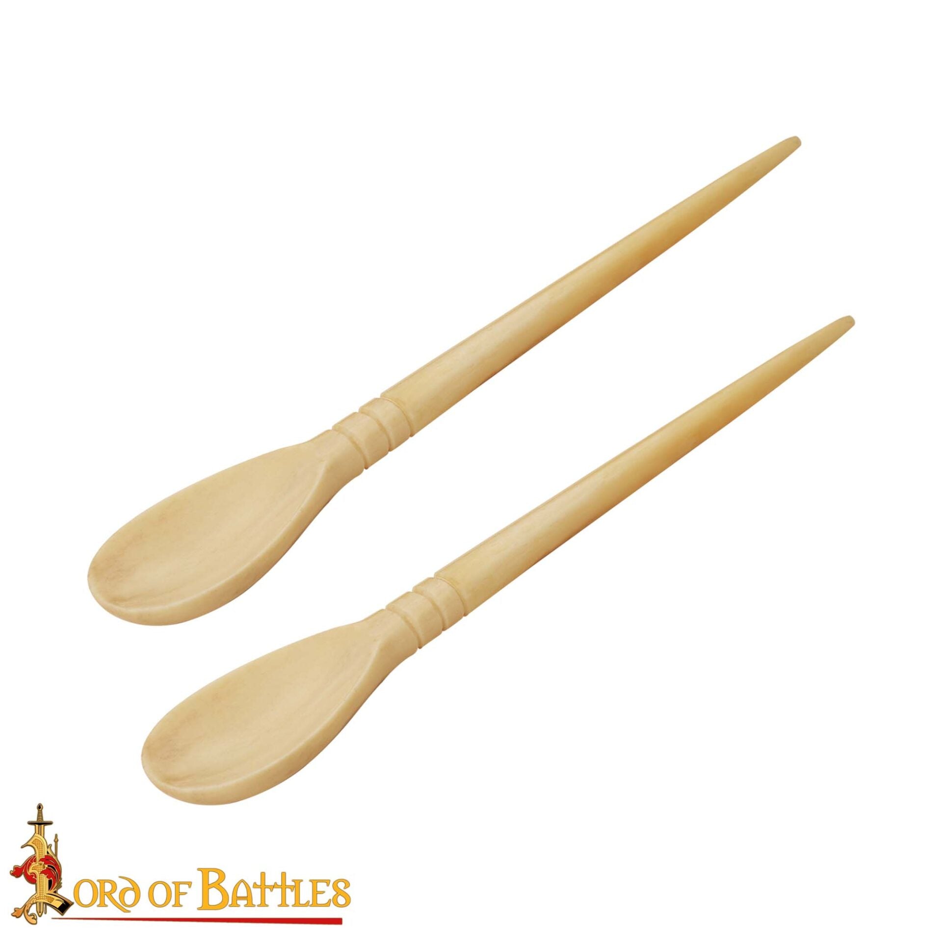Cucharas Romanas Artesanales de Hueso - Juego de 2 - Hueso de Buey Auténtico de Origen Ético - Utensilios Históricos - Imagen 8