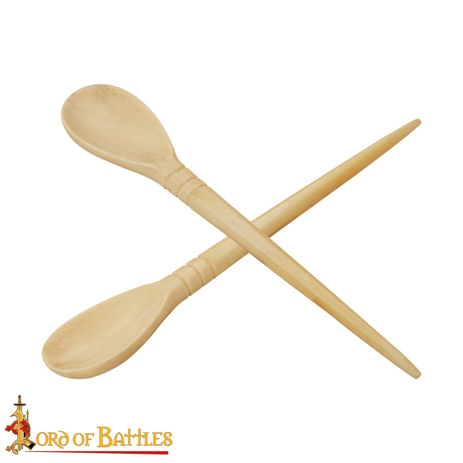 Cucharas Romanas Artesanales de Hueso - Juego de 2 - Hueso de Buey Auténtico de Origen Ético - Utensilios Históricos - Imagen 9