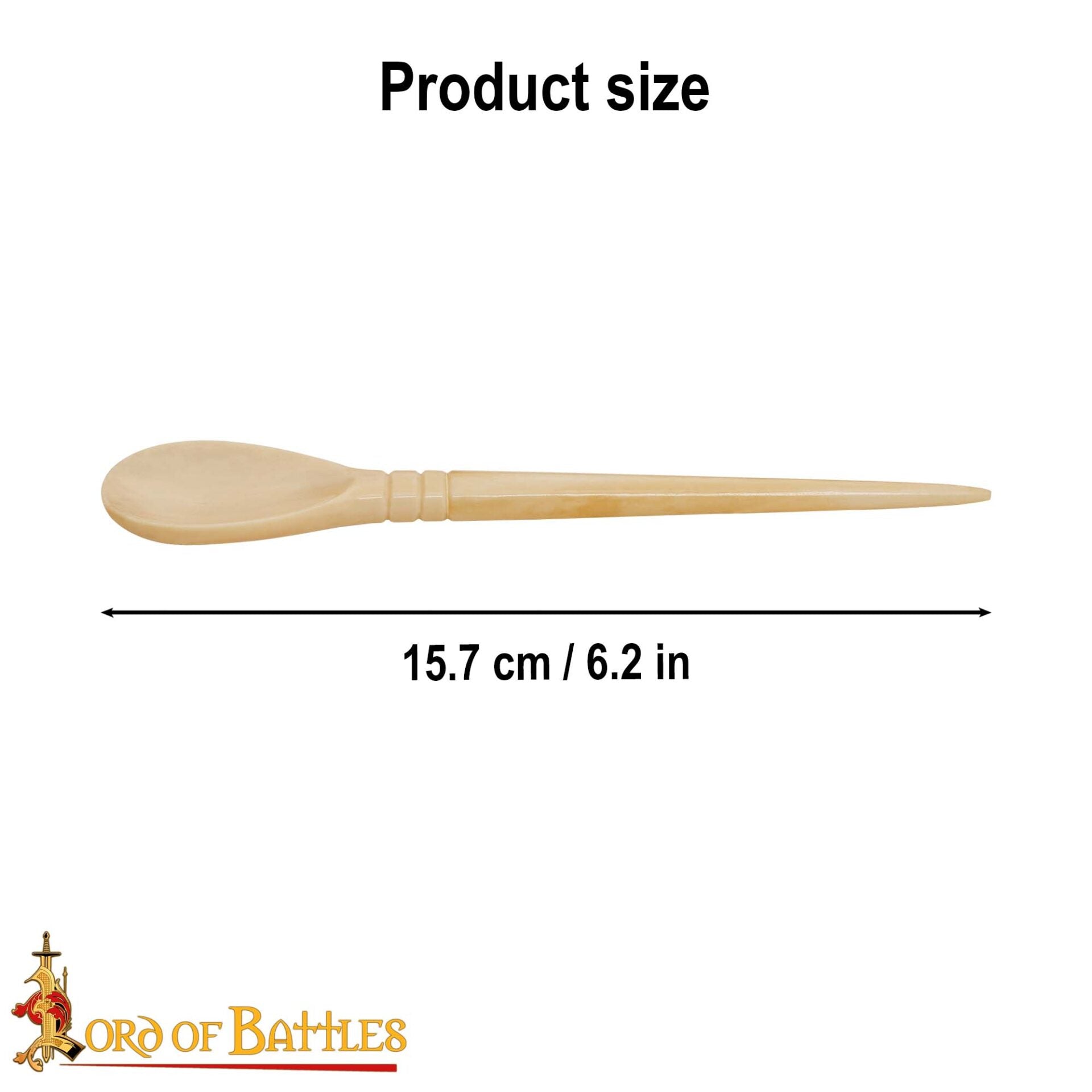 Cucharas Romanas Artesanales de Hueso - Juego de 2 - Hueso de Buey Auténtico de Origen Ético - Utensilios Históricos - Imagen 10