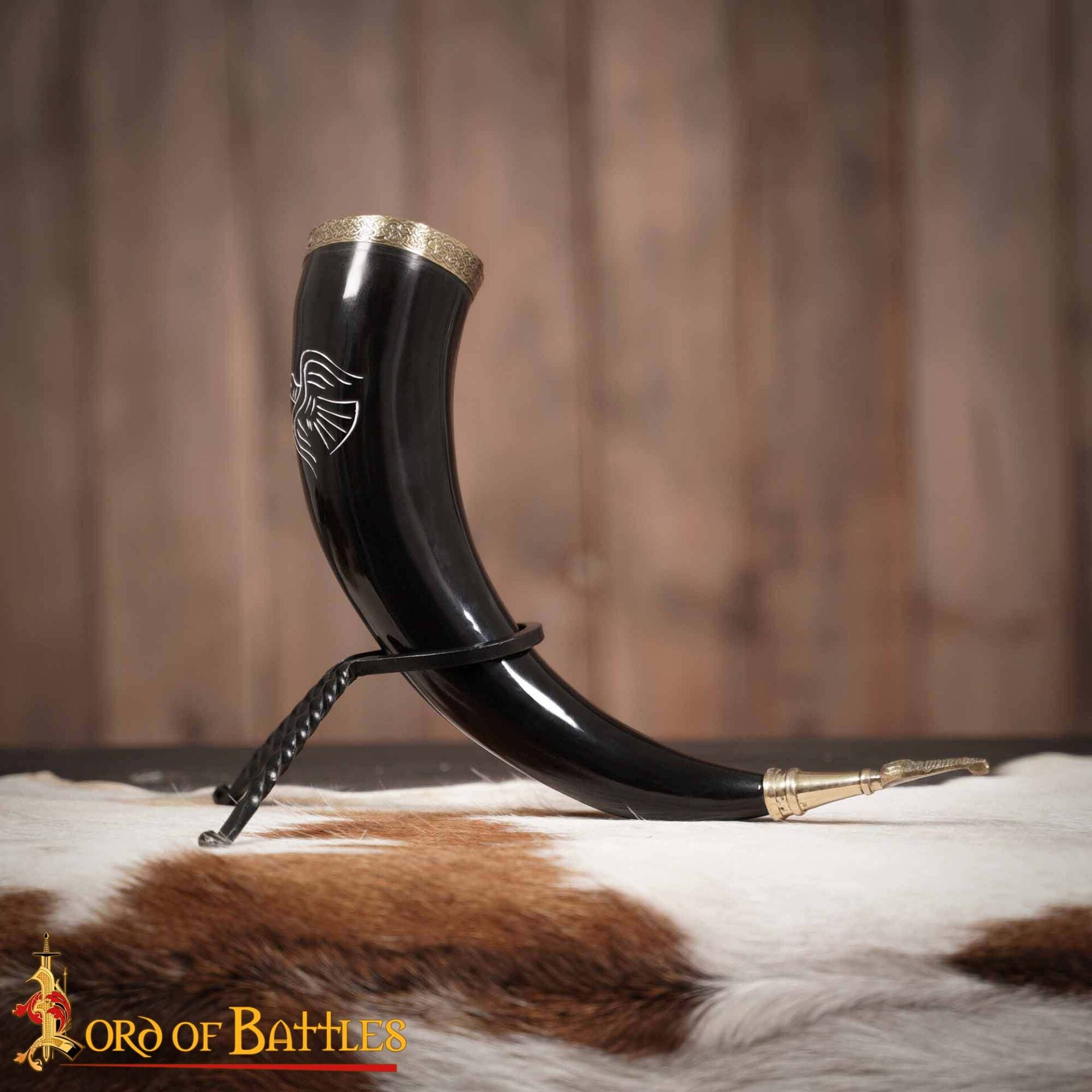 Viking Drinking Horn 400 - 500 Ml Cuerno de Buey Auténtico Hecho a Mano - Imagen 5