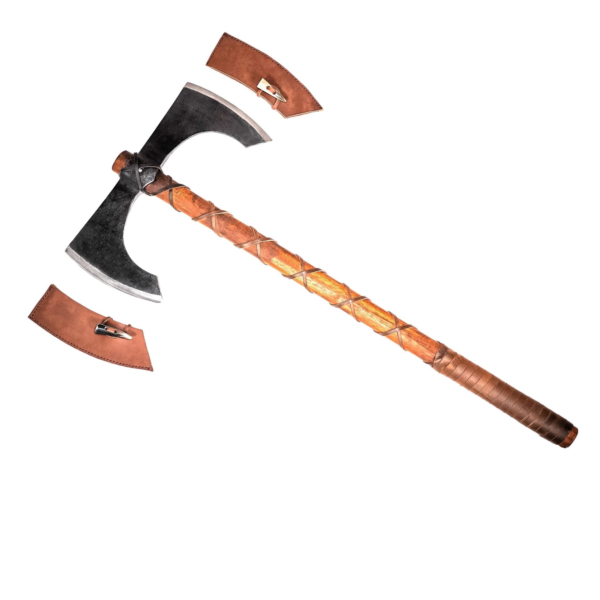 Hacha de Doble Hoja con Mango de Madera de Fresno - Medieval - Imagen 10
