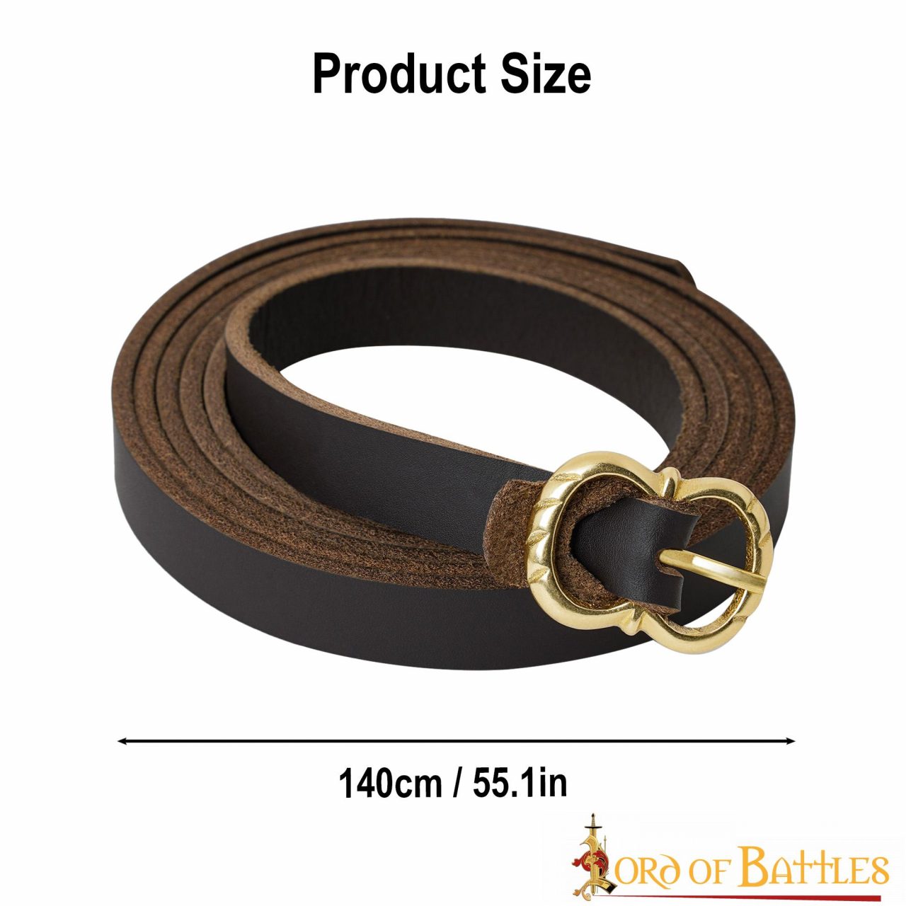 Cinturón de Cuero Liso para Reenactments Larp - Imagen 3