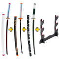 Steel Souls Pack with 3 Steel Katanas Kimetsu No Yaiba and Display