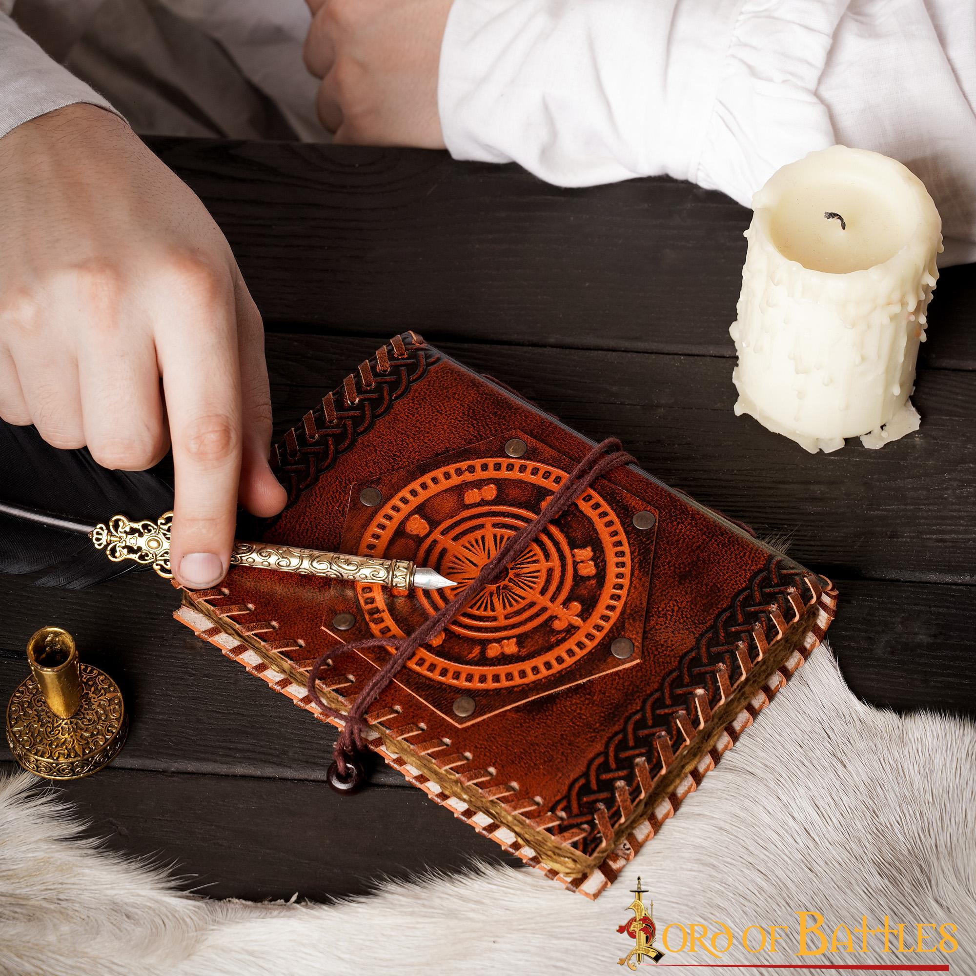 Brújula de Navegación Fleur de Lis Diario de Cuero Hecho a Mano Agenda - Imagen 10