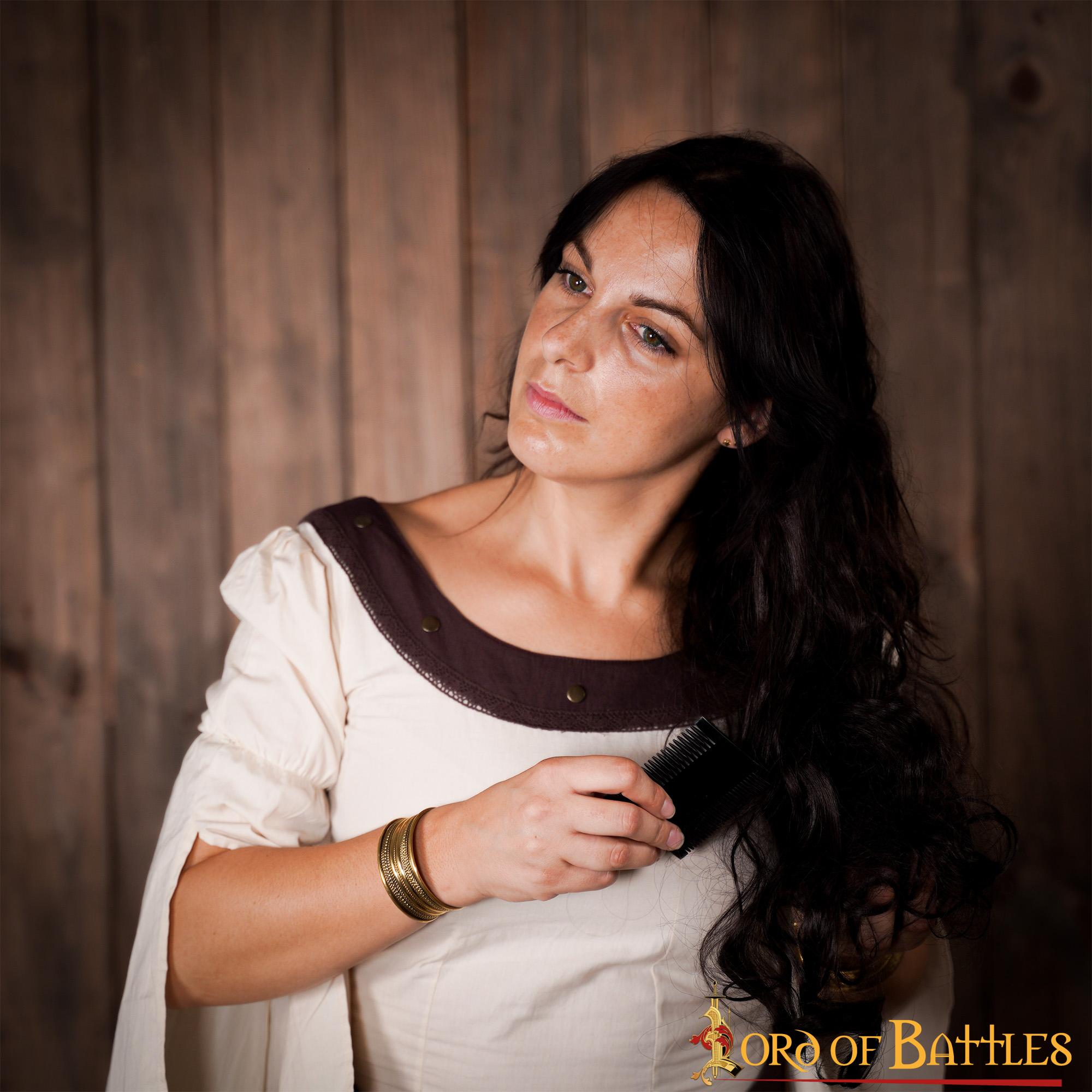 Peine Medieval de Dos Caras Hecho a Mano con Auténtico Cuerno de Buey - Imagen 8